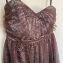 Alfred Angelo strapless formal dress brown lace women’s size 12 prom dance Y2K Photo 1