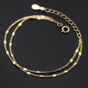 18K Gold Plated Simple Adjustable Double Layer Bracelet for Women Photo 0