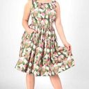 Collectif Candice Palm Blush Floral Swing Dress Size XL Retro Vintage Twee Mod Photo 0