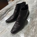 Franco Sarto Dark Brown Faux Leather  Booties with Kitten Heel Size 8.5 Photo 1