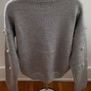 Lumière Lumiere Light Gray Popcorn Crewneck Long Sleeve Sweater, size L  Photo 1