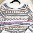 Treasure & Bond NWT  Wool Blend Crew Neck Sweater in Ivory Fair Isle Photo 6