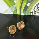Swavorski Elements 5 Carat Citrine Gold Stud Earrings  Photo 2
