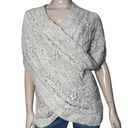 Anthropologie Sleeping on Snow  Women’s Size M L Heather Gray Chunky Wrap Sweater Photo 1