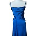 Fame and Partners  The Anita Gown Blue Satin Sleeveless Maxi Formal Gown Size 0 Photo 4