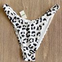 Aerie Super High Cut Cheekiest Bikini Bottom in White Black Leopard S NWT Photo 0