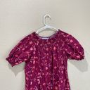 Hill House  Home The Caroline Nap Dress in Burgundy Floral Smocked Size XS Photo 4