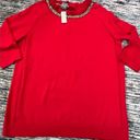 Talbots rsvp by  NWT Red Pullover Sweater Ruffle Rhinestone Keyhole Neck SZ 1XP Photo 9