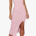 None LYANER Women's Spaghetti Straps Split Hem Sleeveless
Zipper Bodycon Midi Dress Photo 0