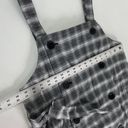 Monki  Dress Womens Small Grey White Plaid Wrap Buckle Tie Pinafore Mini ASOS Photo 9