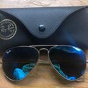 Ray-Ban Gold Frame Blue Lens Sunglasses Photo 1