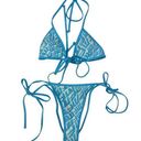 White Fox Boutique  - Triangle Bikini Top & Bottoms in Blue Photo 0