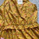 Entro  Golden Ruffled Floral Summer Dress with Tie Straps Photo 3