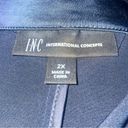 INC  luxe satin navy open front blazer Photo 4
