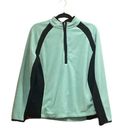 New York Laundry  Womens Blue & Black 1/4 Zip Fleece Textured Pullover Size Large Photo 0