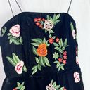 Alice + Olivia  Black Velvet Red Floral Embroidered Mini Dress Lace Trim Size: 0 Photo 2