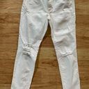 White House | Black Market  size 10 white skinny jeans ripped Photo 0