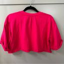 superdown  Candice Crop Top in Hot Pink Raw Hem Cropped Size Medium Photo 3