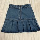 LIONESS Pleated Denim Mini Skirt Photo 1