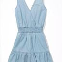 Love Tree  Blue Denim Lightweight Tencel Ruffled Romper Smocked Waist Size Large Photo 0