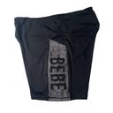 Bebe Womens  SPORT Black White Logo Pull On BIKER SHORTS with Pockets Size XL Photo 3