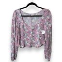 Abound  Cinched Cinched Front Floral Blouse In Pink Fade To Flower Haze Size M Photo 0