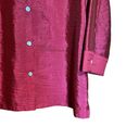 Coldwater Creek  Top Womens 1X Burgundy Textured Button Up Blouse Shirt Ladies Photo 3