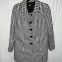 Tahari Hounds Tooth Lined Mid Length Coat Black and White Size 6 Women Photo 6