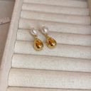 18K Gold Plated Metal Teardrop Dangle Drop Earrings for Women Photo 1