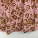 Lane Bryant  Pink Brown Floral Midi Skirt Pull On Poplin Lined Pleated Size 22 Photo 6