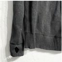 Lululemon  Still In Lotus Reversible Knit Sweater Medium Dark Gray Thumbholes Photo 2