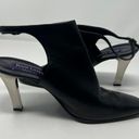 Ralph Lauren Collection Purple Label Leather Slingback Heels Size 10 Black Photo 10