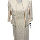 Kasper  2PC Ivory Floral Polyester Stretch Lined Stand Up Collar Dress Suit SZ 6 Photo 0