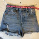 Levi's LEVI’S Ribcage Denim Shorts High Rise Button Fly Distressed Raw Hem Size 24 Photo 8