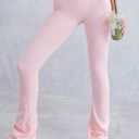 Pretty Little Thing Baby Pink Sport Metal Badge Sculpt High Waist Flare Pants Photo 0