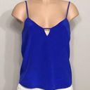 Trina Turk New. Blue silk v-neck spaghetti strap top. NWOT Photo 0