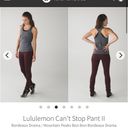 Lululemon  Can't Stop Pant II Bordeaux Drama Mountain Peaks Bon Bon size 6 Photo 1