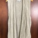 CAbi  Tan Cotton Wool Blend Open Front Knitted Long Cardigan Vest Photo 2