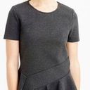 J.Crew  Grey Structured Flutter Hem Peplum Top XS Photo 0