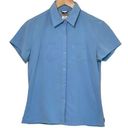 The North Face  Women's Small Blue Button Up Pockets Short Sleeve Casual Shirt Photo 0