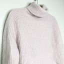 360 Cashmere  Womens Sweater Waffle Knit Long Sleeve Turtleneck Pullover Pink M Photo 2