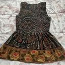 Free People  brown floral smocked fit & flare lined blouse, size XS bohemian Photo 2