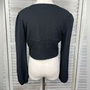 Kirious  (Los Angeles) Black Cropped Blouse Button Front Stretchy-Large Photo 1