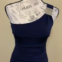 Sweet Storm Blue One Shoulder Ruched Dress Photo 5