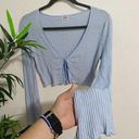 Cotton On front tie rib tie sweater/cardigan baby blue coquette core Photo 4