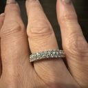 The Row Round Brilliant 0.70 ctw VS2 Clarity, I Color Diamond 14kt White Gold Double Band Size 6 Photo 3