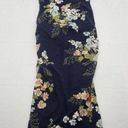 Isabel Maternity  Dress Womens Size XS Navy Blue Floral Print Side Ruched Photo 0