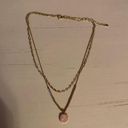 Madewell NWOT  Gold Tone Rose Quartz Pendant Layered Necklace Photo 4