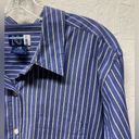 Vintage Venezia jeans Top Blue Striped Button Up Cotton blend size 18/20 classic Photo 4