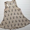 Vintage Havana  Tan/Black Anchor Design Print Racerback Knit Top Tank Sz S Photo 3